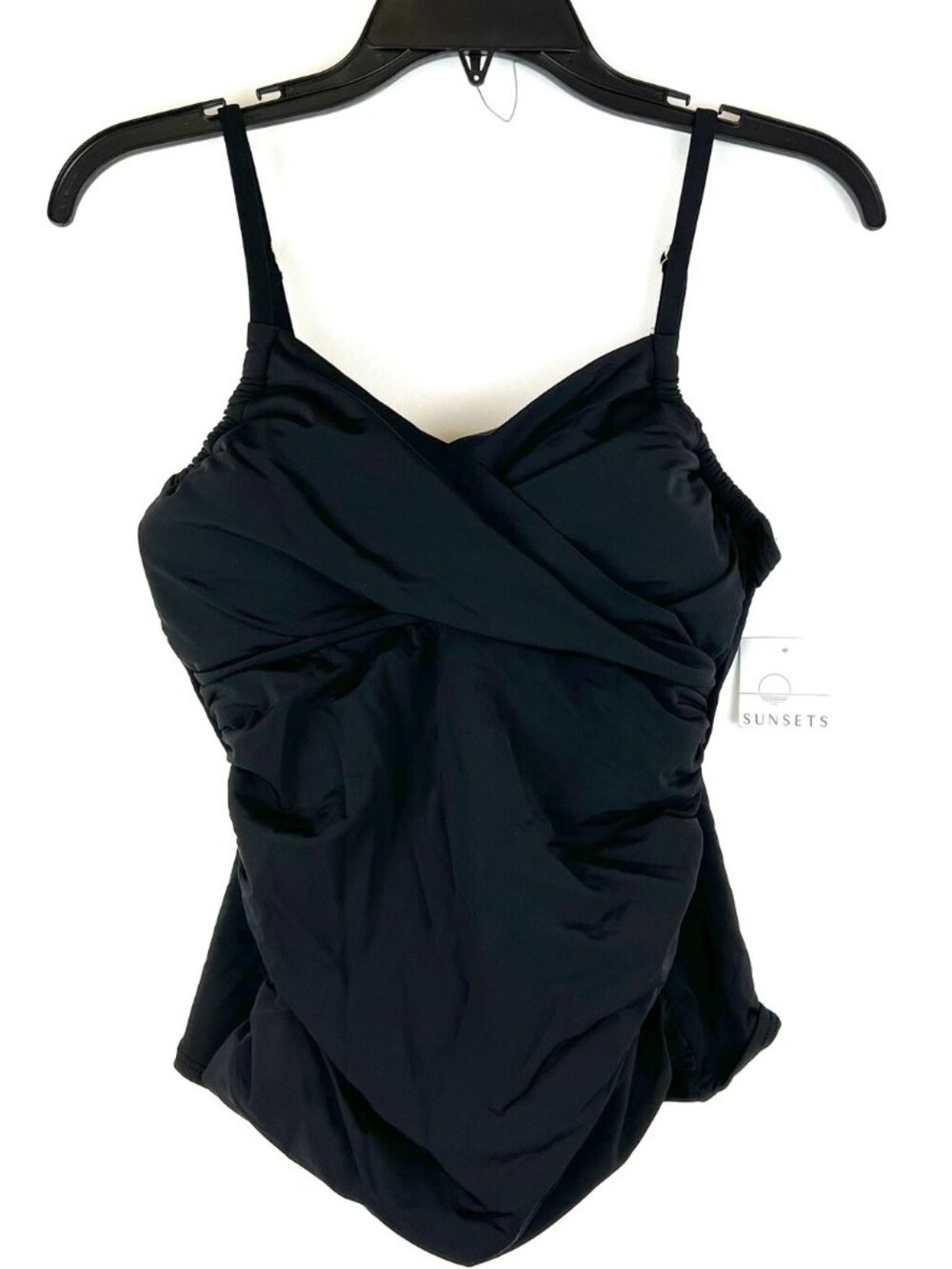 Sunsets Women’s Black Padded Tankini Top Size M